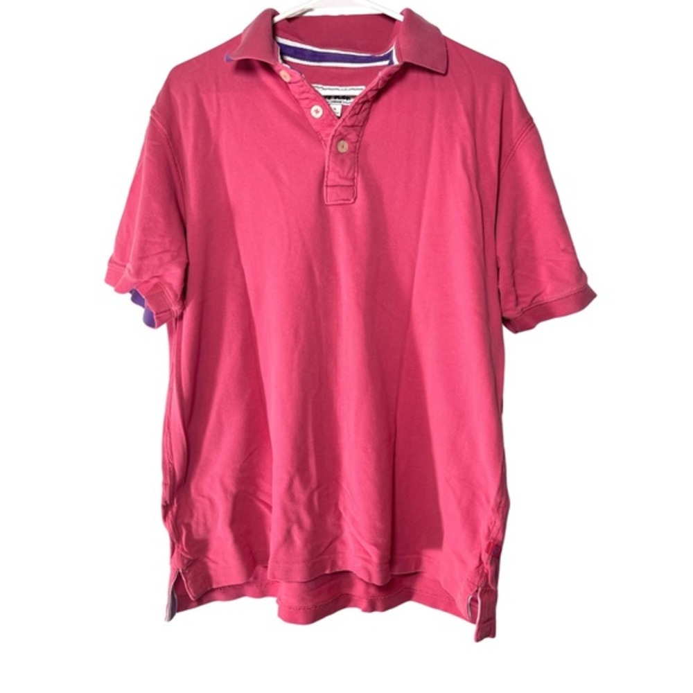 Boden Polo Short Sleeve Pink with Purple‎ Contrast L
